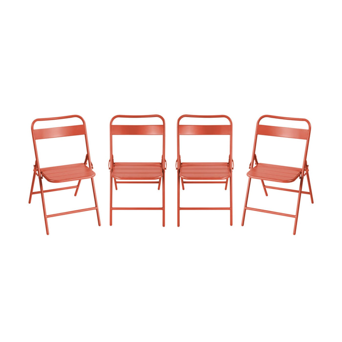 Chaise de jardin pliante acier (lot de 4) AMÉLIA