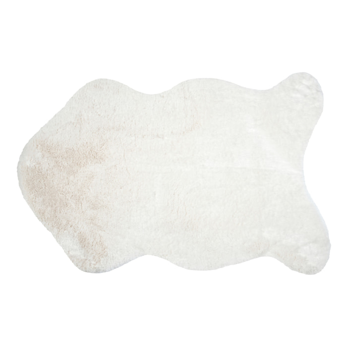 Tapis doux forme peau - Ecru