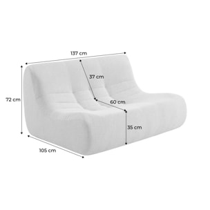 Chauffeuse bouclette texturée 2 places SOKOL