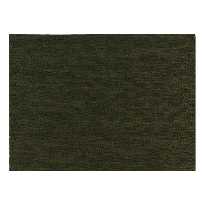 Lot de 6 sets de table en plastique effet cuir tressé vert 43x30cm ICA