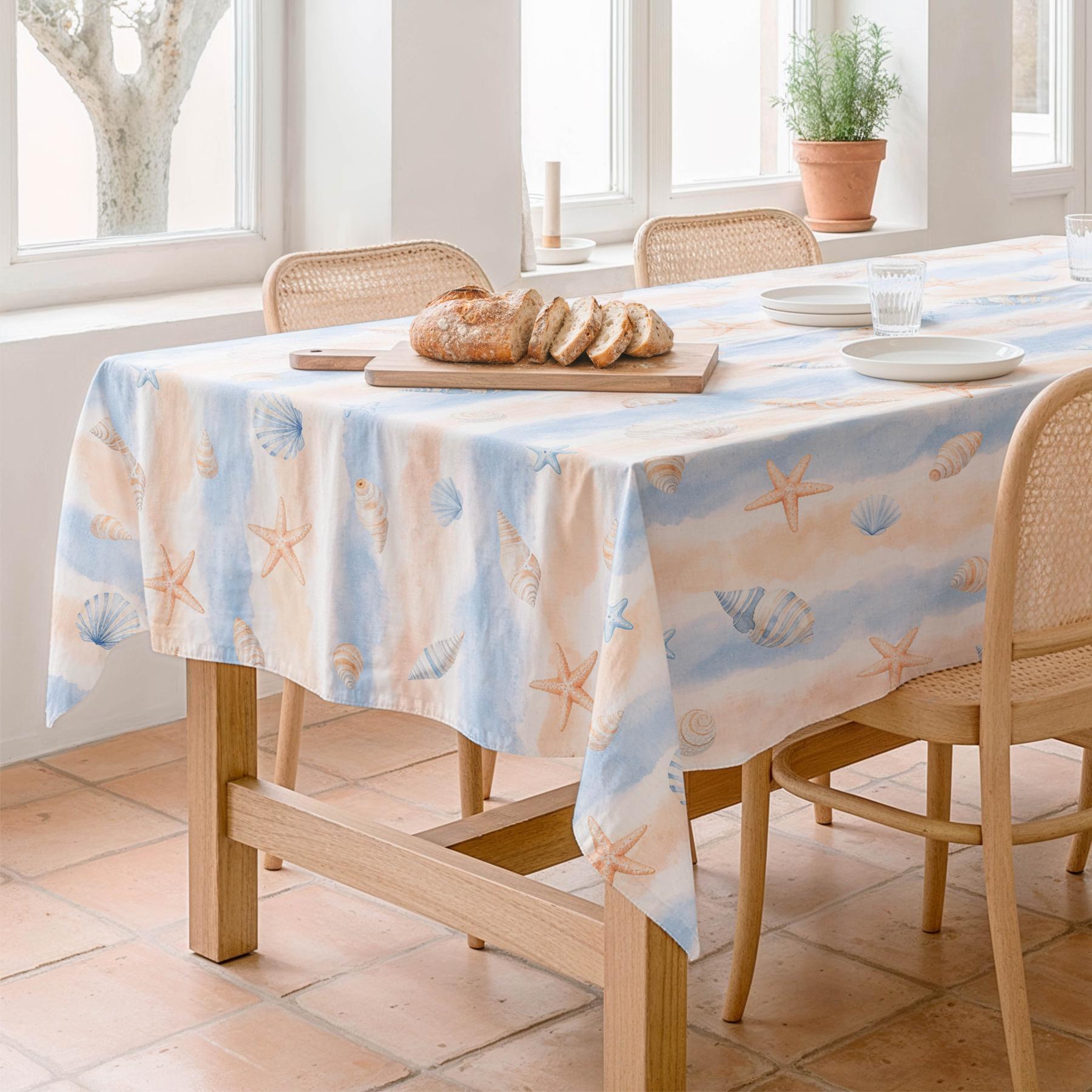 Nappe anti-taches SALINA SABLE - en 100 % coton
