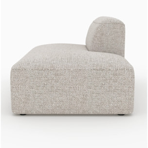Méridienne dossier à gauche pour canapé modulable en tissu beige - Hestia