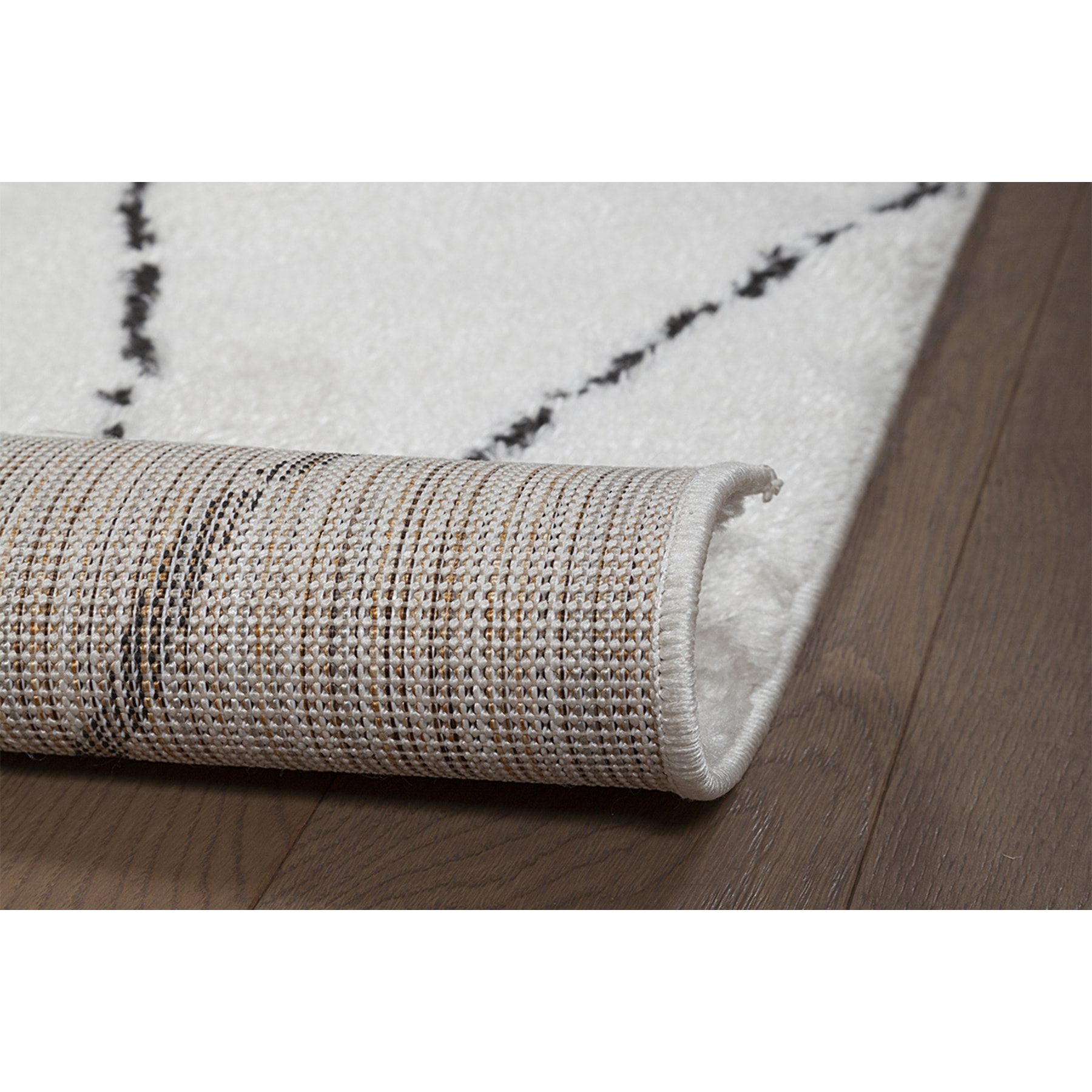 Tapis rectangulaire à motifs losanges noirs 200 x 300 cm SILAN