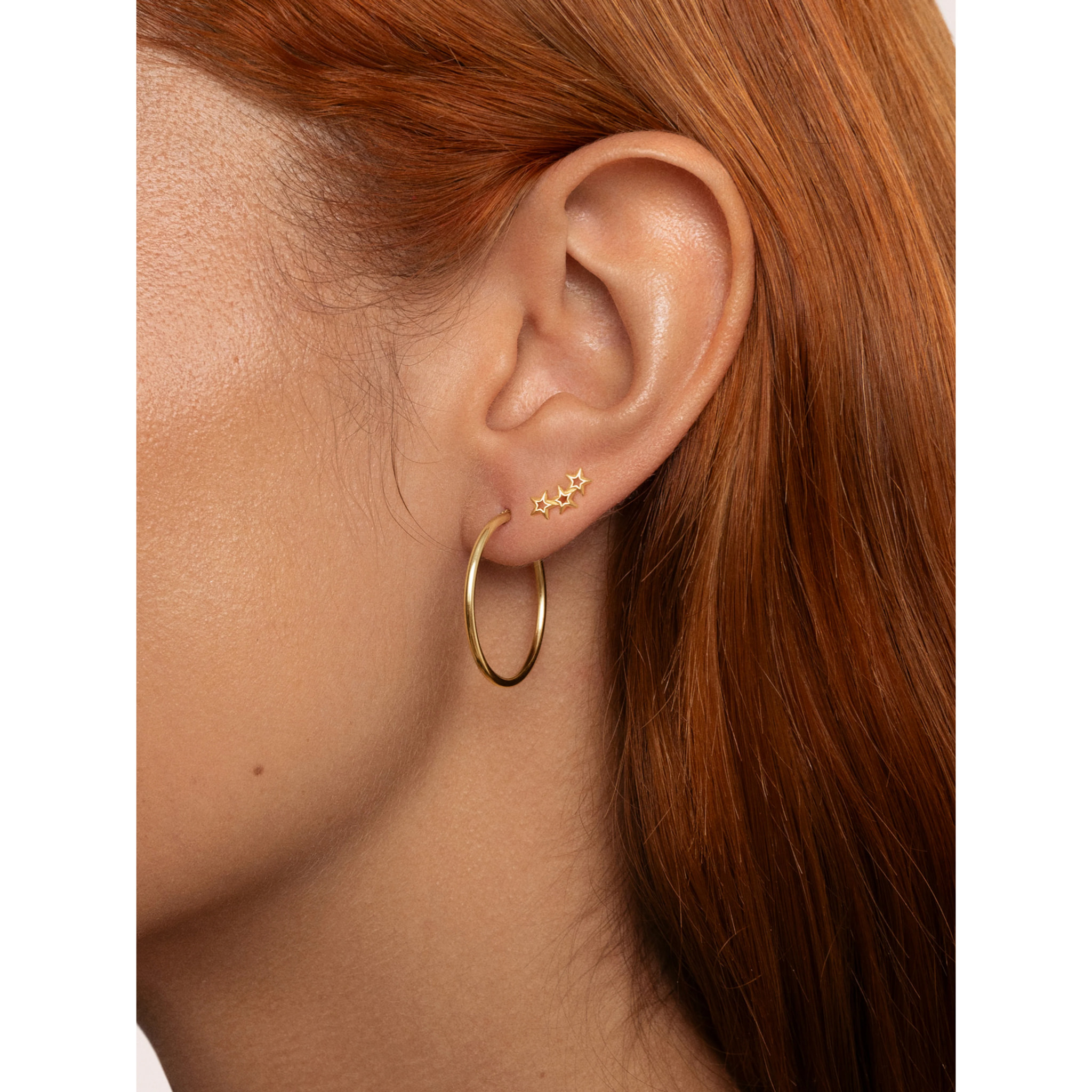 Orecchino Singolo 3 Star Argento Placcato Oro