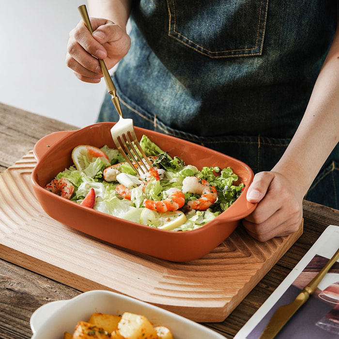 Plat à four en grès terracotta 22x13,5cm OCTAVE