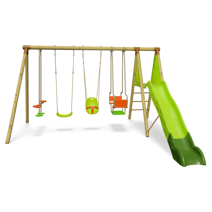 Balançoire en bois 2,30 m Topwood XOLTI - 8 enfants