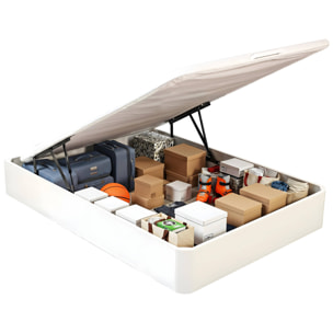 Canapé Abatible 32CM | ENVÍO, MONTAJE Y RECOGIDA ANTIGUO INCLUIDO | Madera | Blanco | Gran capacidad | Tapa 3D | WHAT THE SLEEP