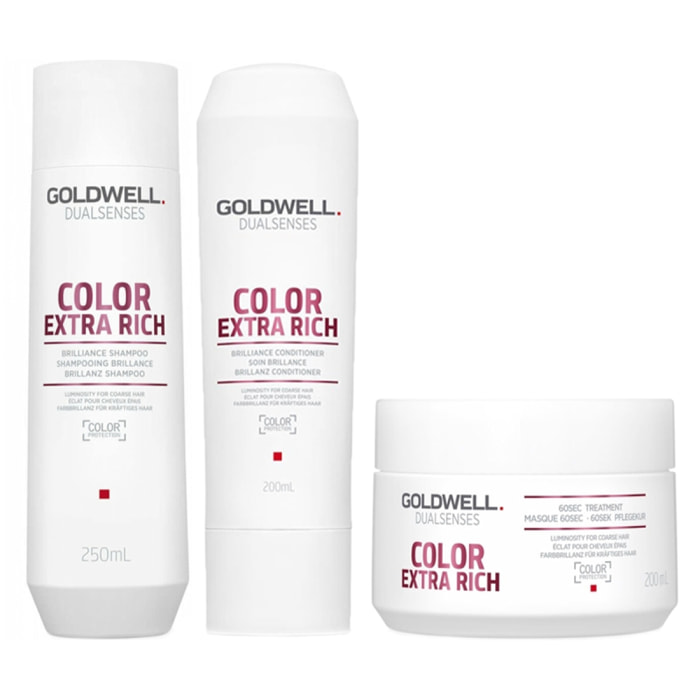 GOLDWELL Kit DS Color Extra Rich Brillance Shampoo + Conditioner + Treatment