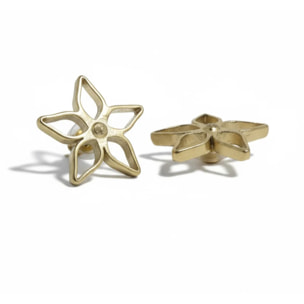 Pendiente presión Irregular Blom en dorado chapado latón