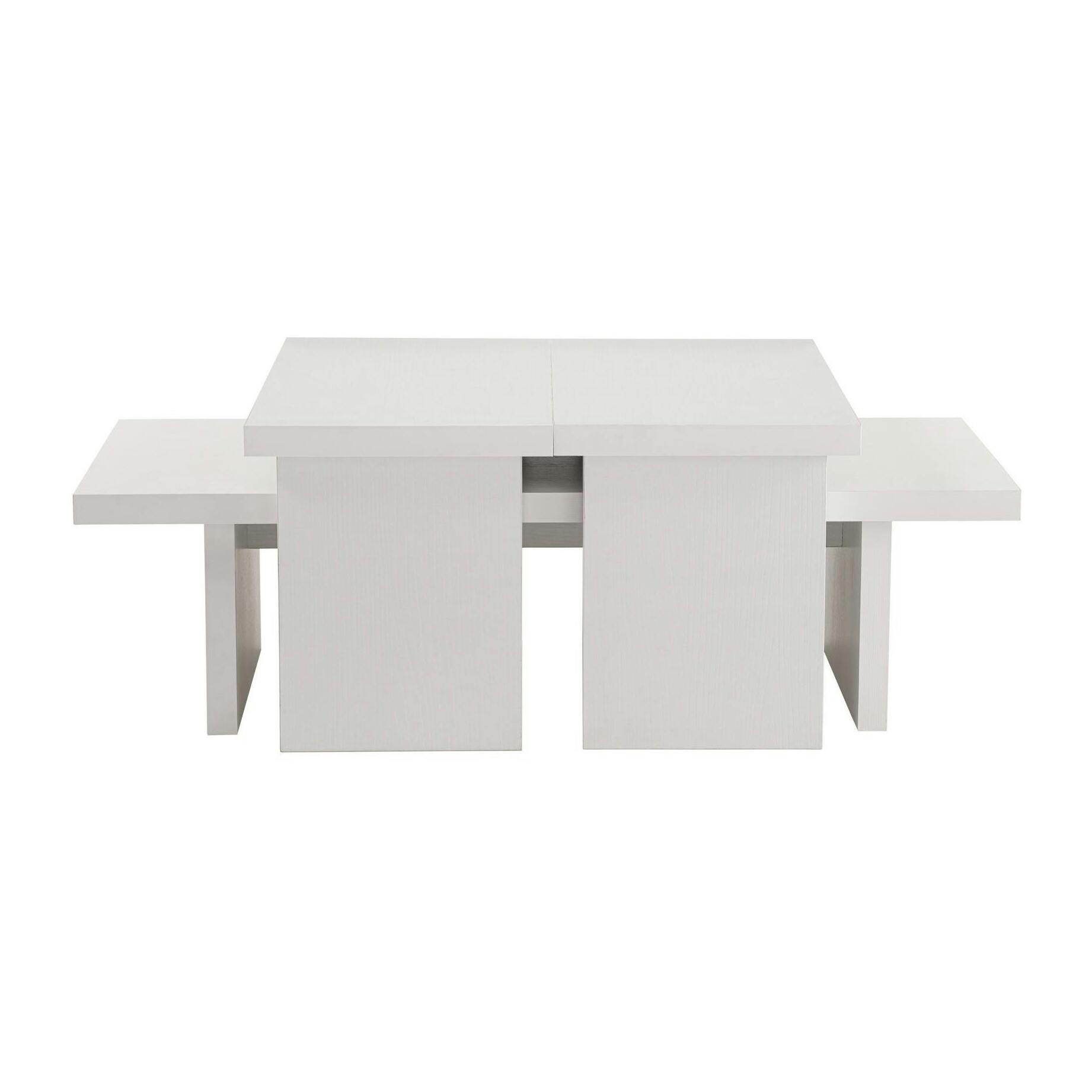 Table basse gigogne design – effet bois blanc (3 pièces) MARFA