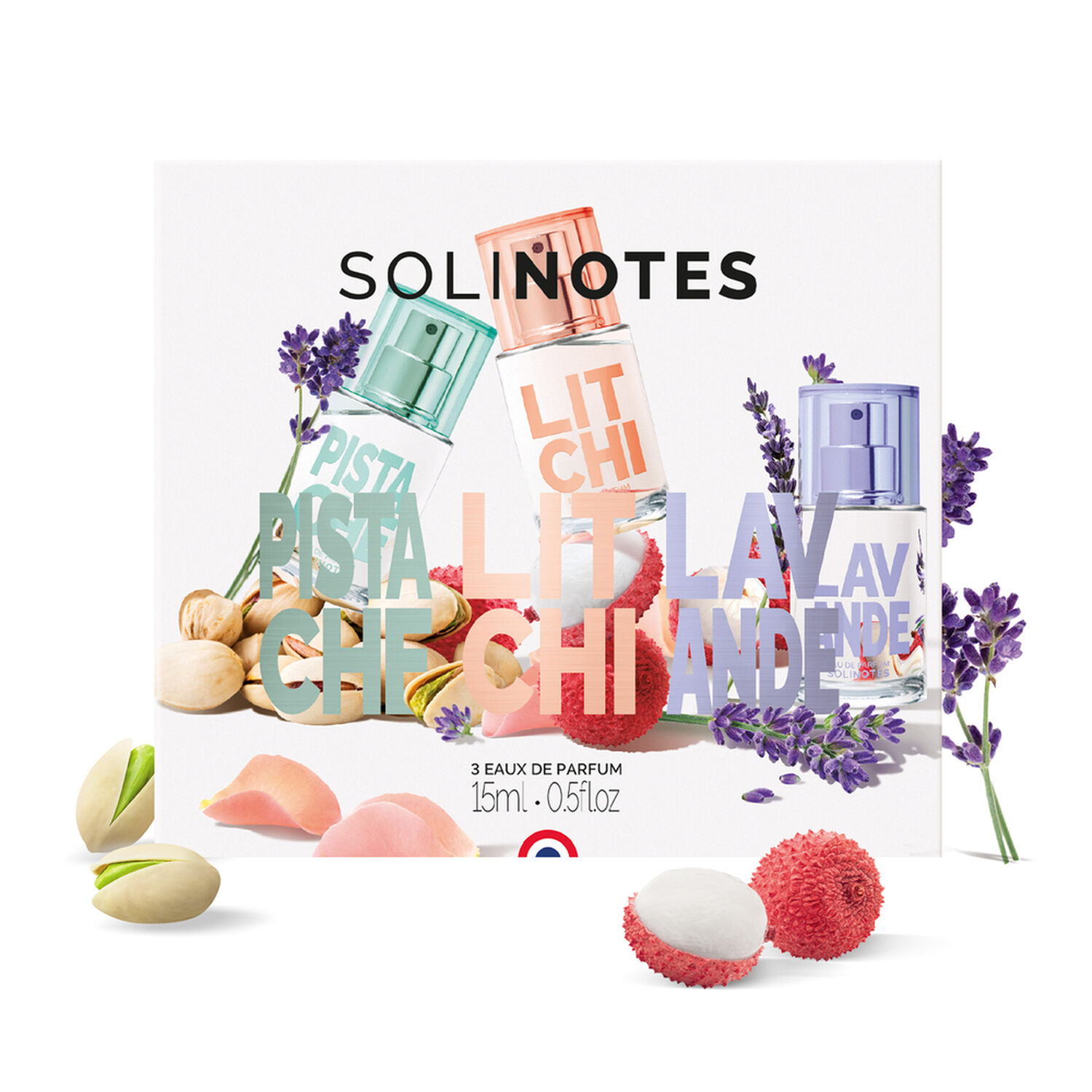 Pistache Litchi Lavande - Coffret Découverte 3 x 15 ml