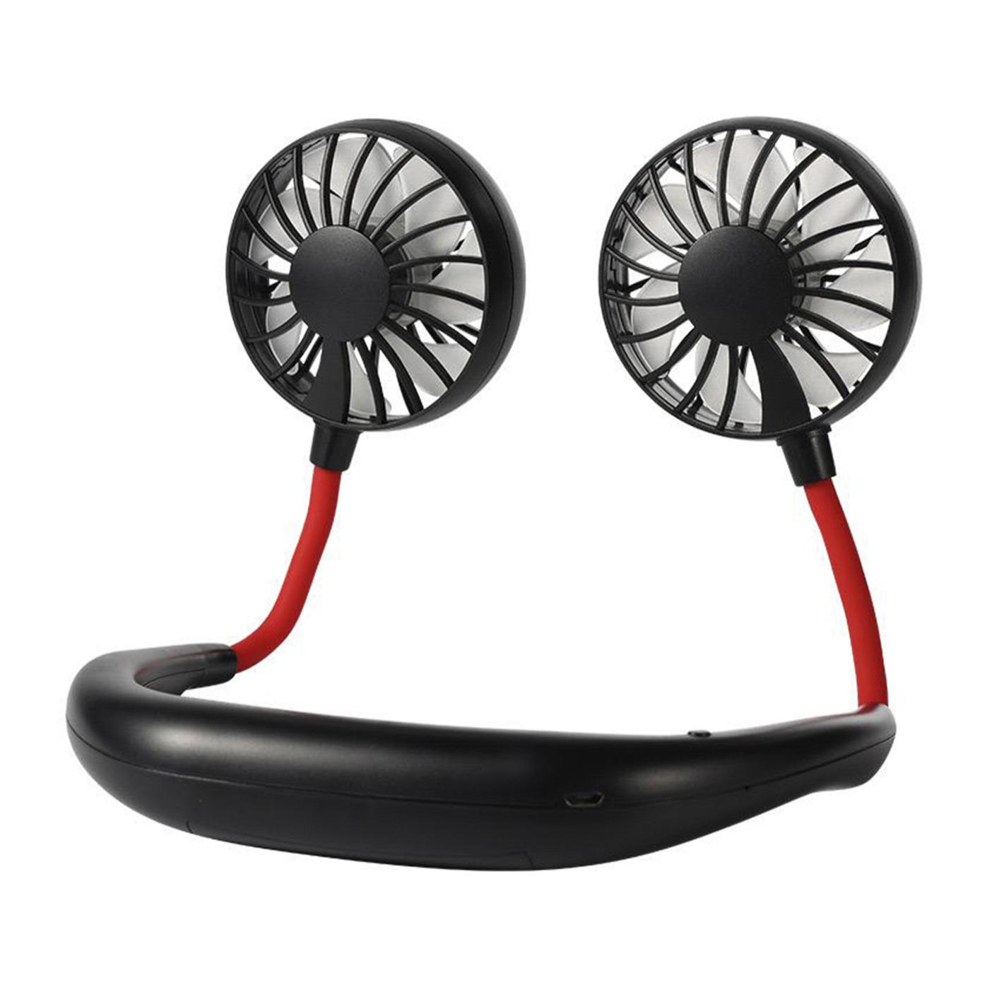 Mini ventilador dual diadema cuello con bateria recargable