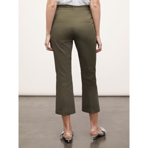 Motivi - Pantalones kick flare de color liso - Verde