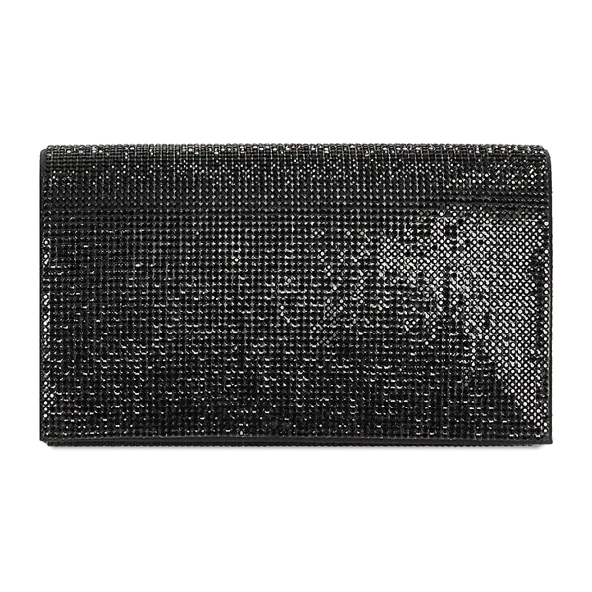 Pochette nera in laminato con pietre