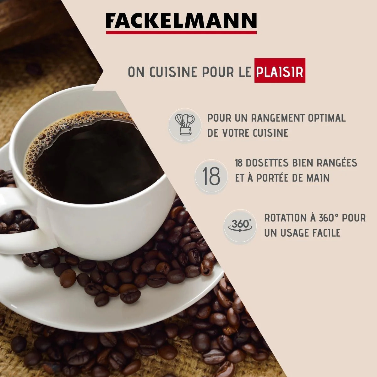 Porte capsule Dolce Gusto rotatif Fackelmann Petit Déjeuner