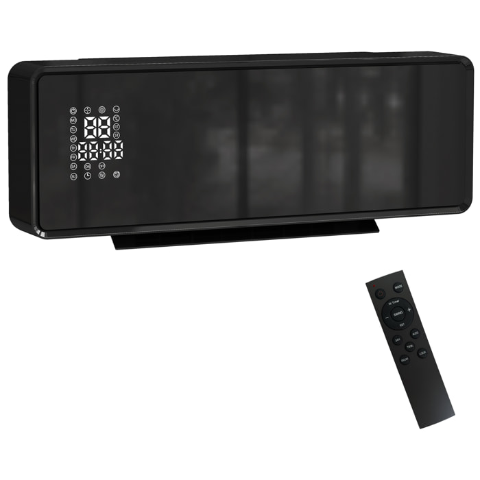 Chauffage soufflant mural 2000W chauffage céramique PTC radiateur réglable timer oscillant télécommande noir
