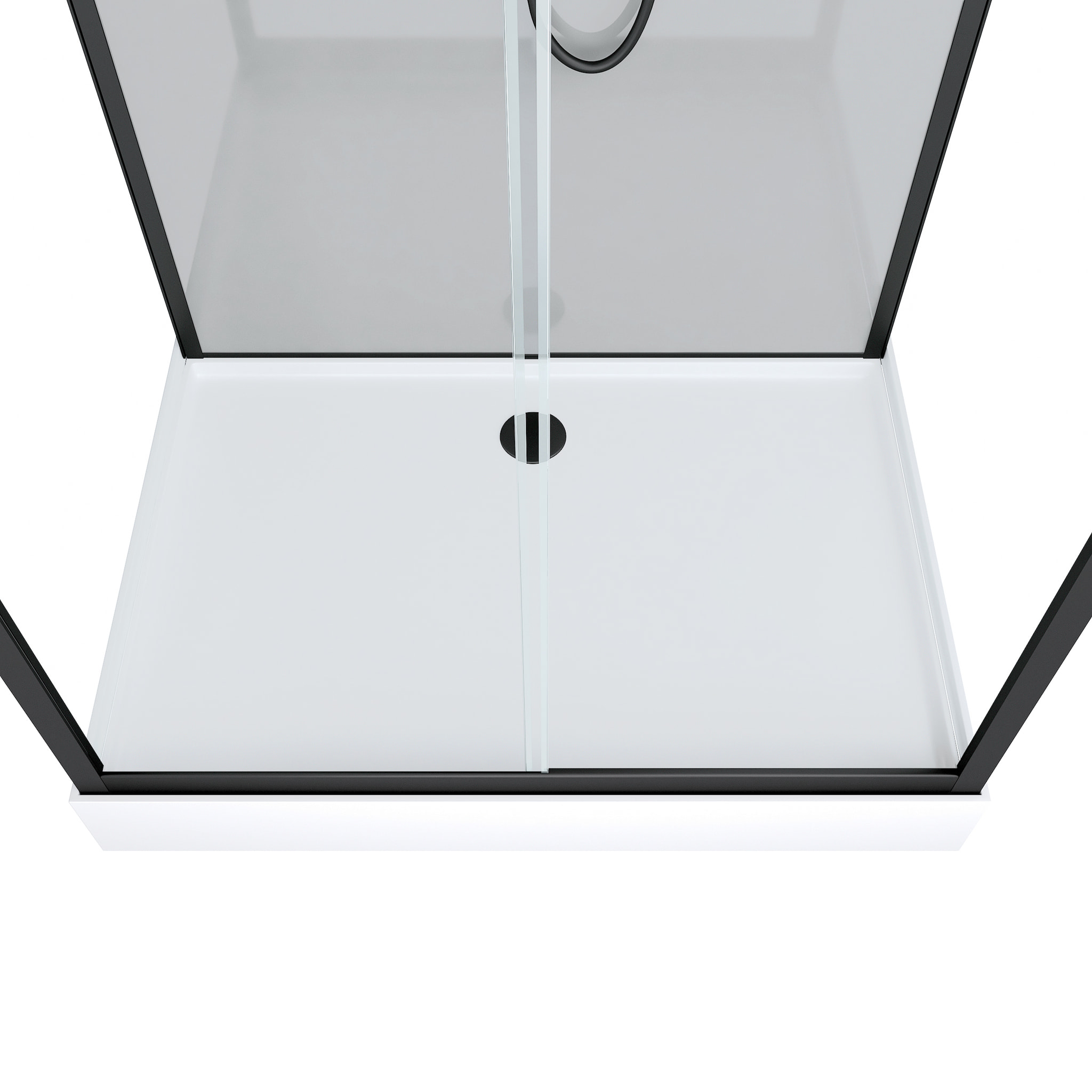 Cabine de douche Hydromassante 110x80 Receveur Bas - Fond Gris et Profilés Noir Mat - GREY STYLE LOW