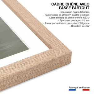 Affiche enfant paresseux méditant  Affiche sous cadre bois