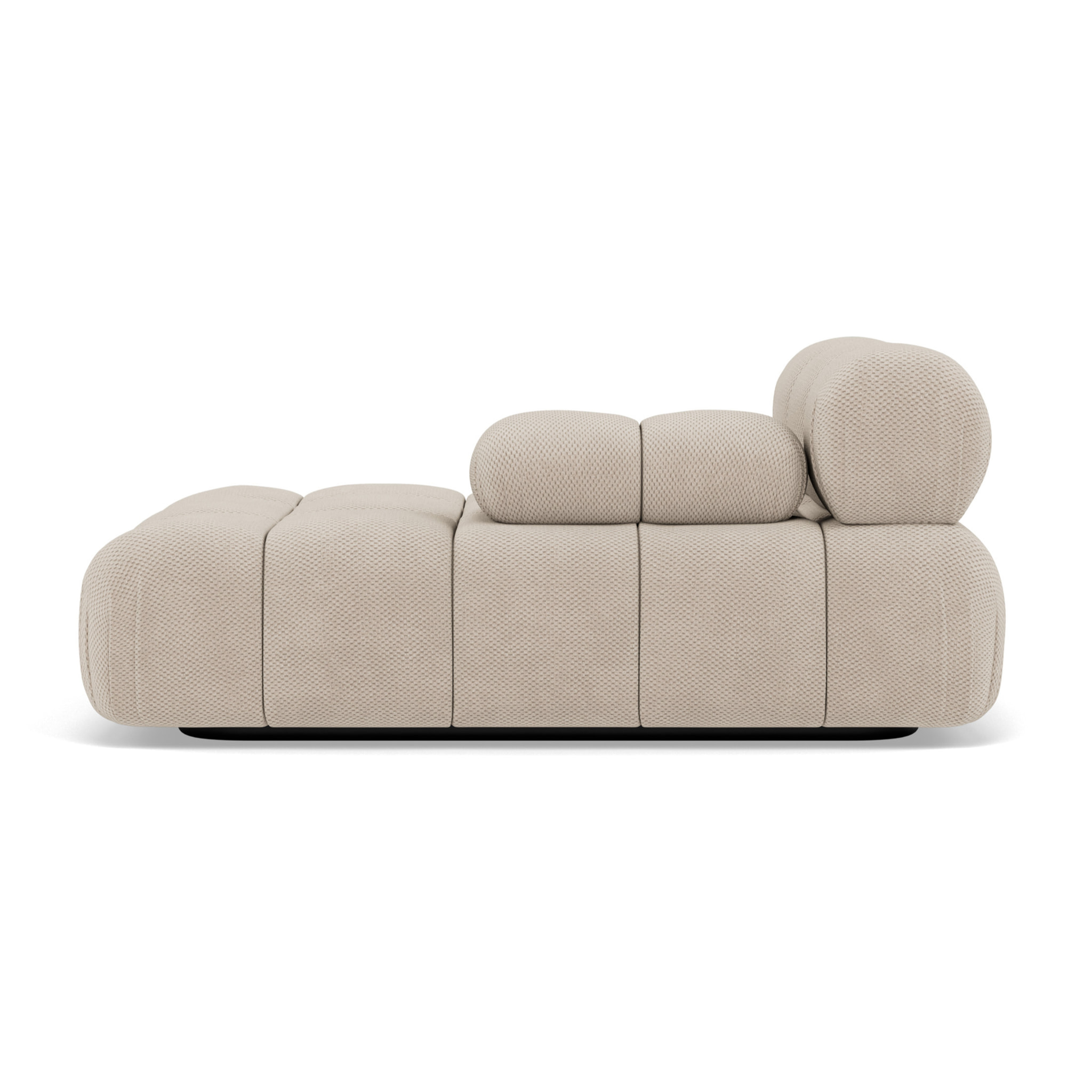 Ruby - module d'assise méridienne droite en velours texturé - Beige