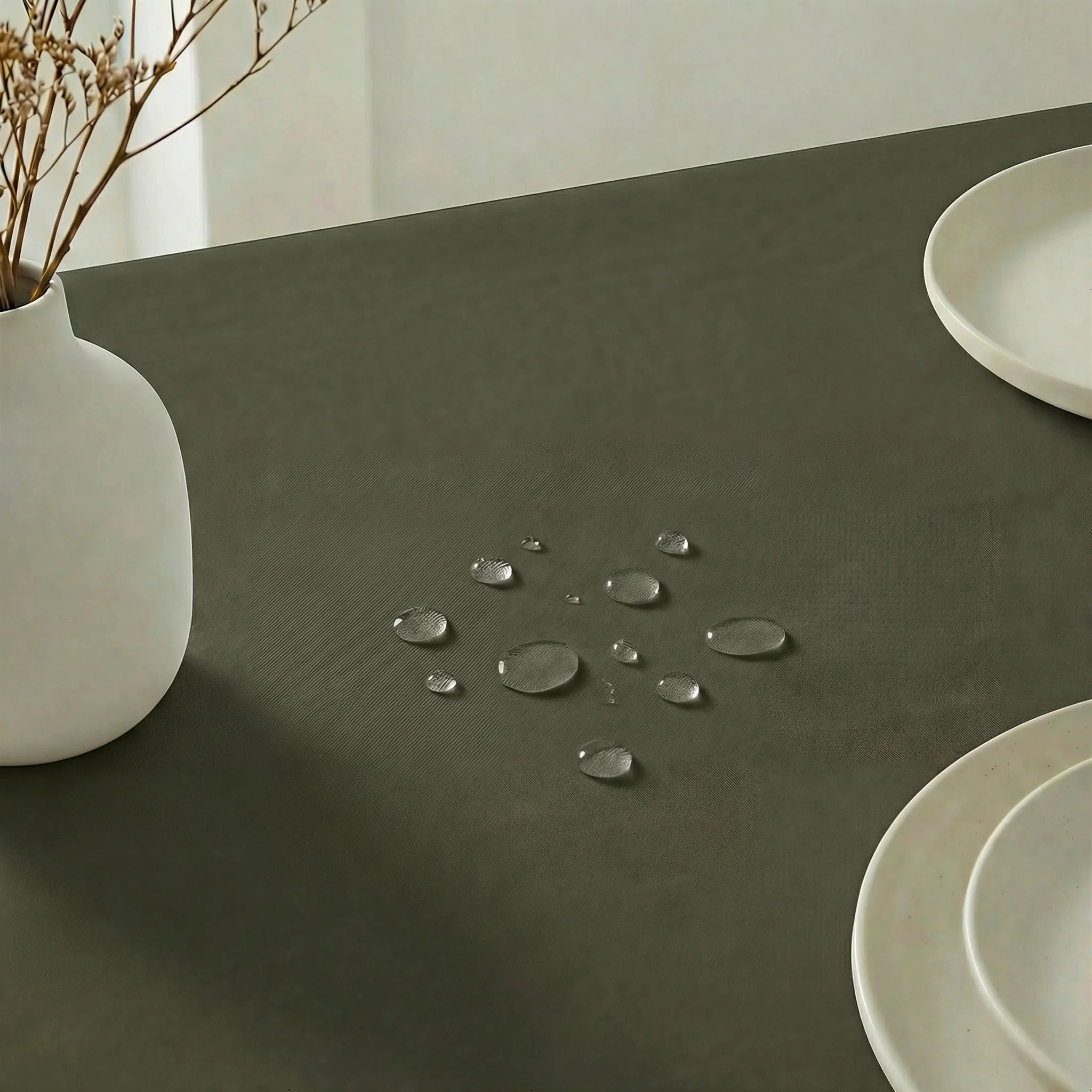 Nappe antitache au toucher tissu imperméable KAKI