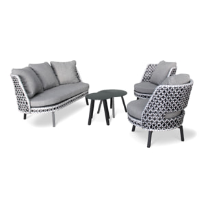 AGADIR - Salon de jardin 4 places en aluminium