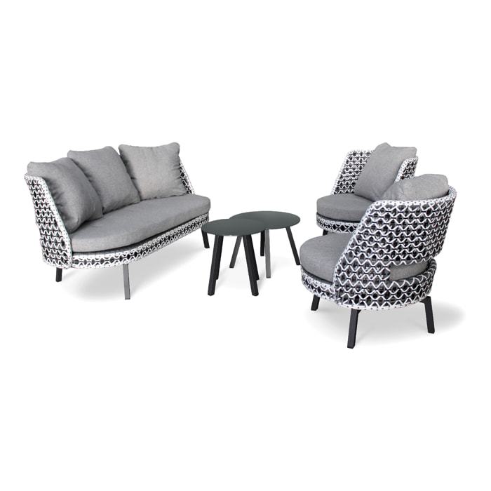 AGADIR - Salon de jardin 4 places en aluminium