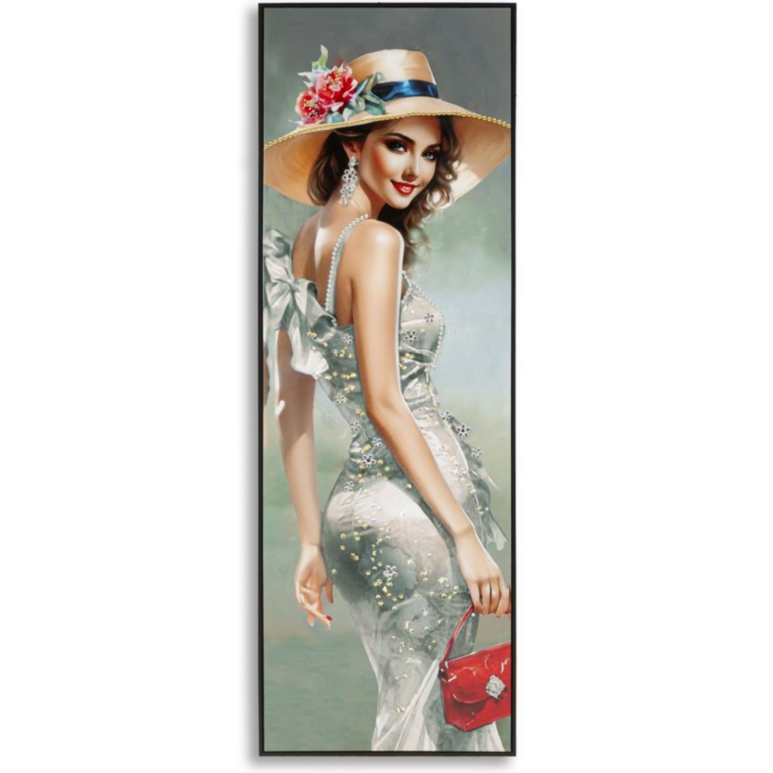 DIPINTO SU TELA LACCATO ELEGANT C/CORNICE -A- CM 52X4,5X152