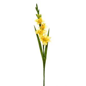 Fiore Di Gladiolo Mini. Altezza 74 Cm - Pezzi 12 - 13X74X7cm - Colore: Giallo - Bianchi Dino - Fiori Artificiali