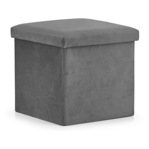 Pouf contenitore pieghevole Velvet grigio 31x31