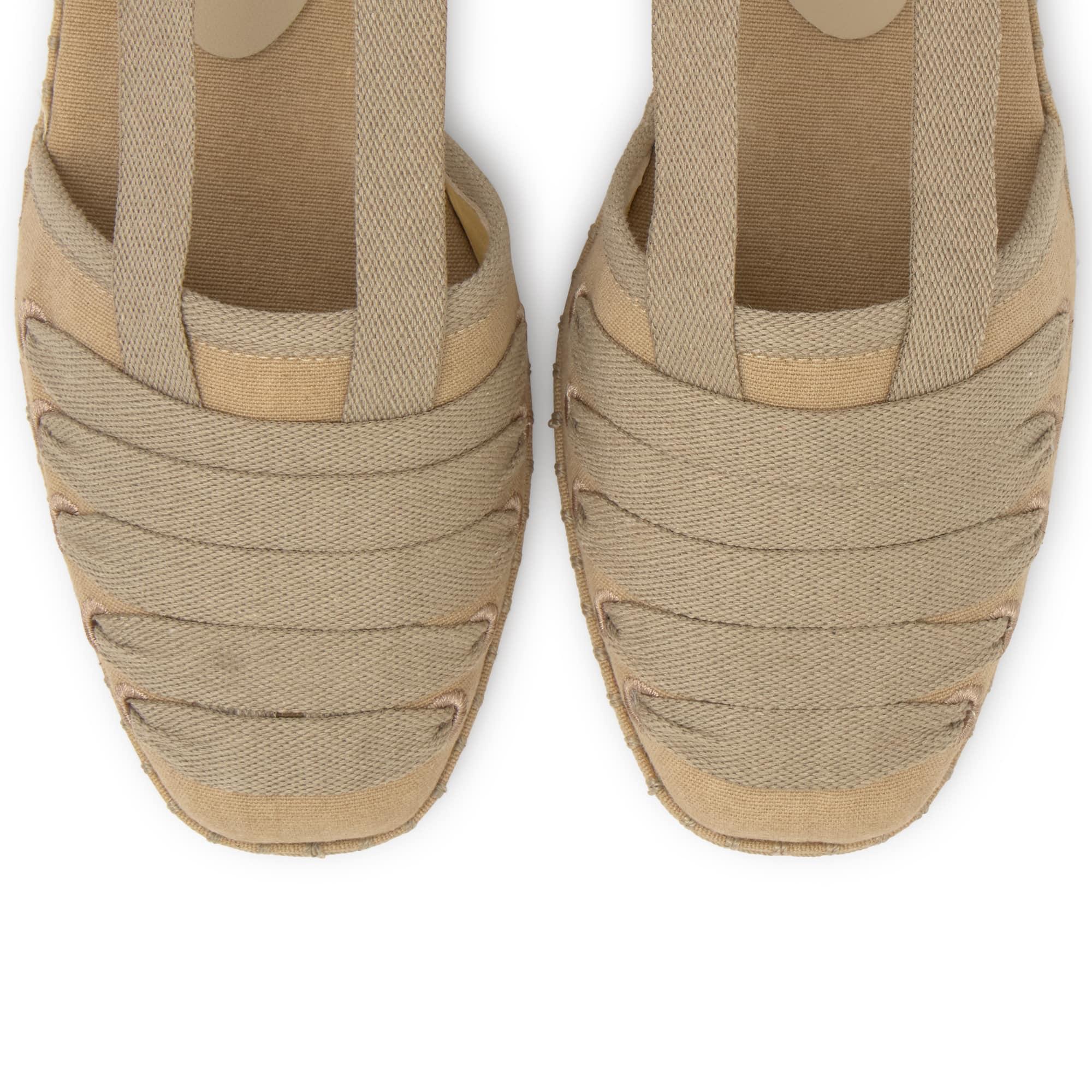 Alpargata plana embetada Glen en algodón con cintas y suela de cuerolite