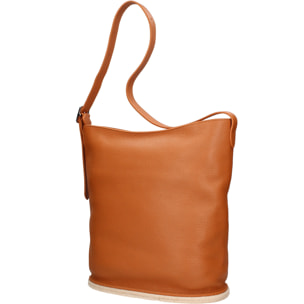 Borsa a spalla da donna Made in Italy - Modello Zelia Plus - 100% pelle - 29.0 x 32.0 x 17.5 cm