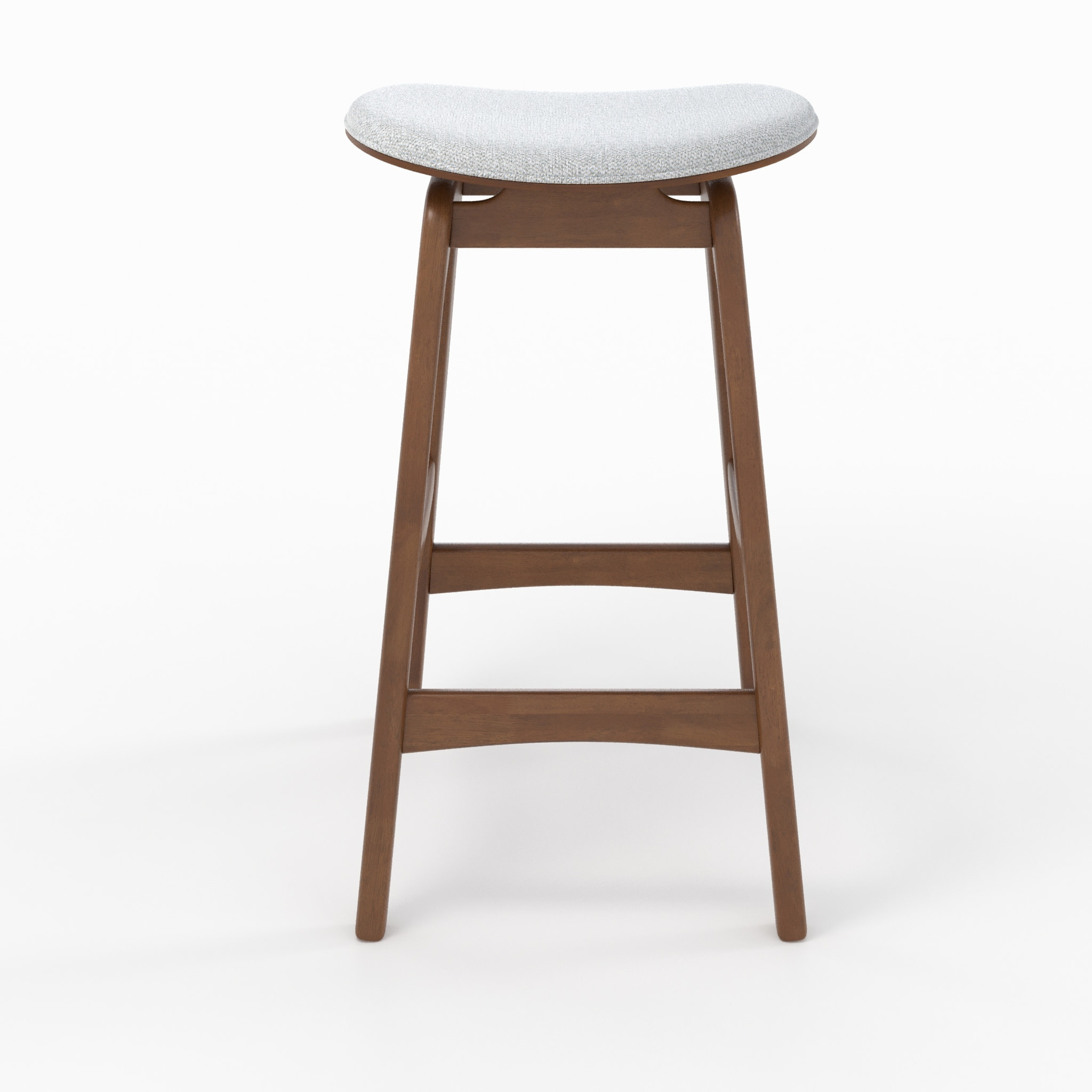 Lot de 2 tabourets pour îlot central 65,5 cm en bois et tissu gris - Jude