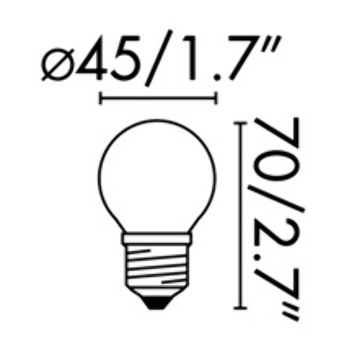 Ampoule G45 MAT LED E27 4W 2700K 450LM