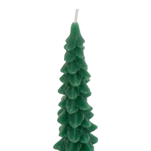 Lot de 2 bougies bâton sapin vert