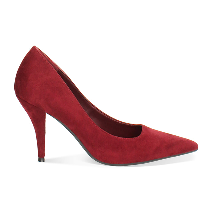 Décolleté bordeaux in microfibra con tacco 9 cm