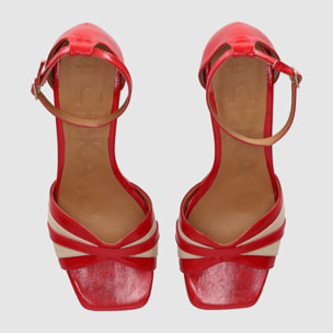 Sandalias - Rojo - Tacón: 4 cm