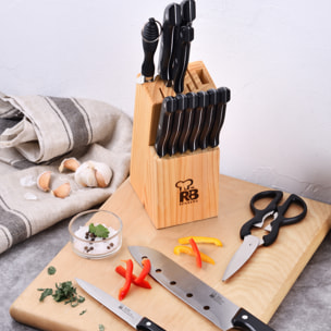 SET DE CUCHILLOS DE 15 PIEZAS CON TACOMA MADERA RENBERG
