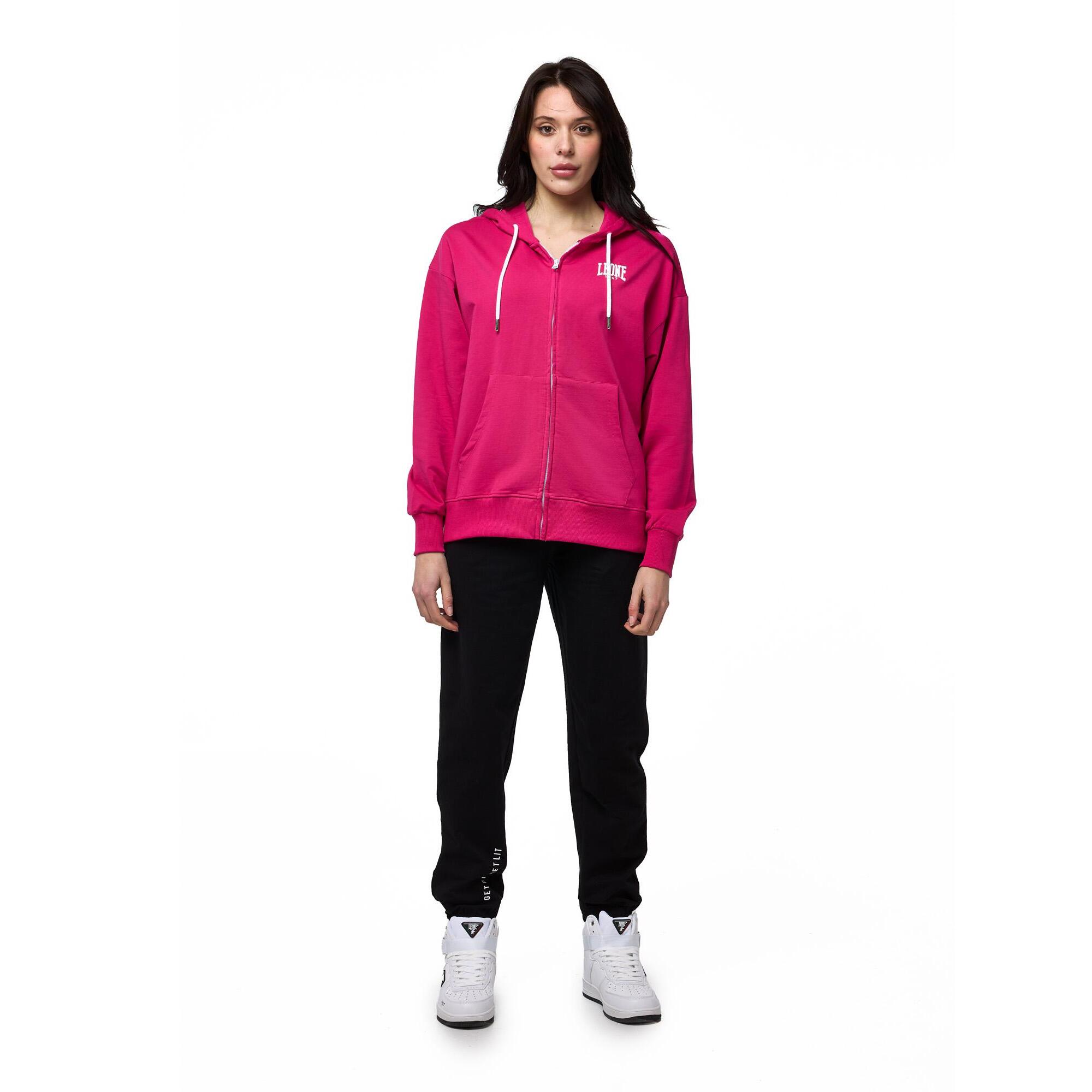 Tuta da donna con Felpe con cappuccio e zip e pantalone jogger non Felpeta Leone Basic