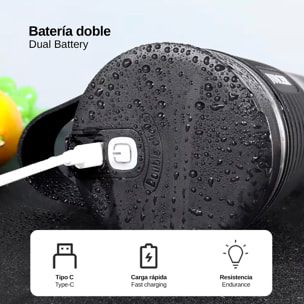 Batidora portátil HD-07 de 460 ml con potente motor de 240W, con batería recargable de 4000mAh.