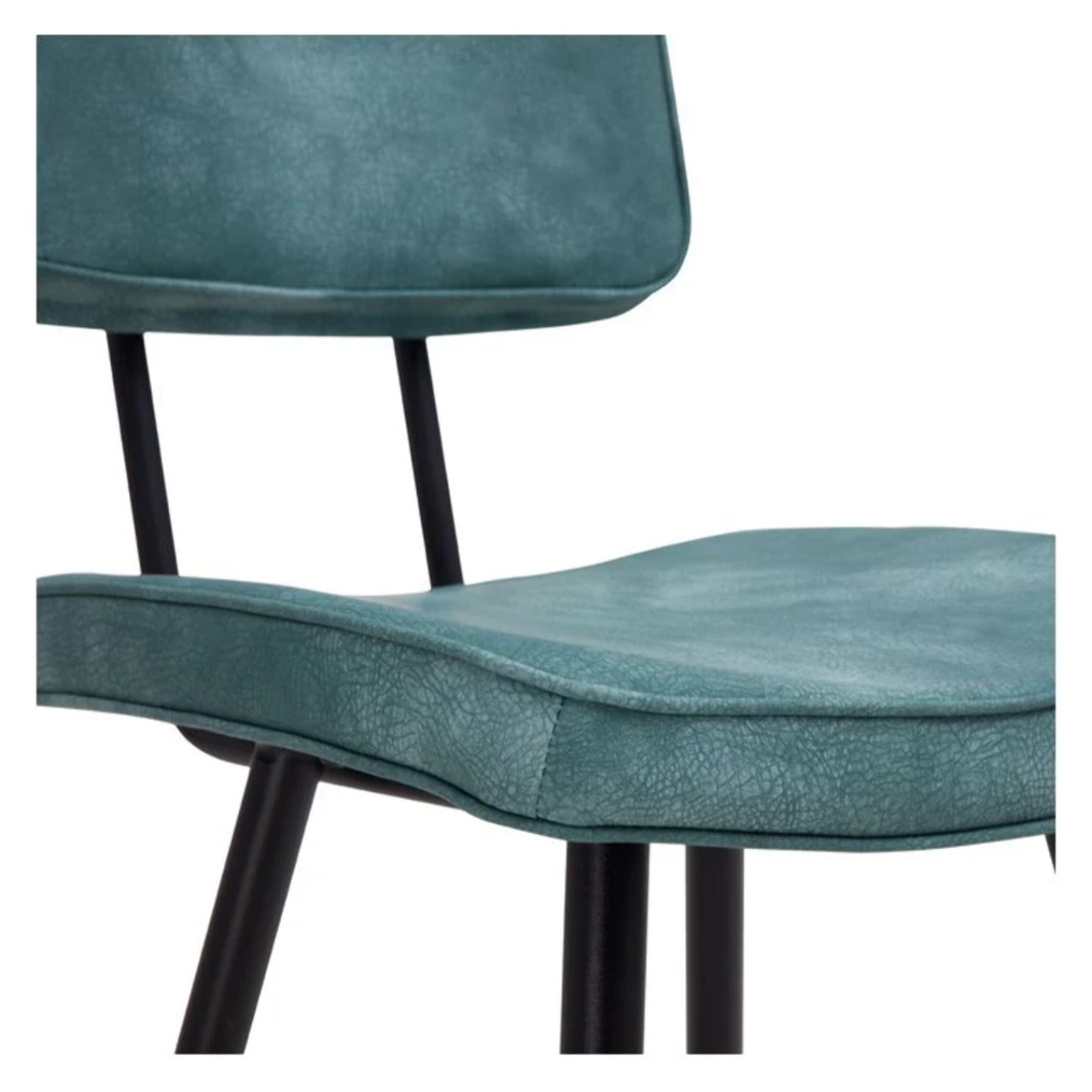 Lot de 2 chaises pour îlot central 66 cm en cuir synthétique bleu - Texas