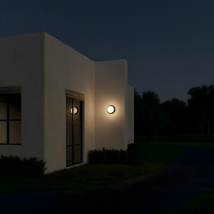 Forlight Fond plafón de pared exterior para bombilla E27 en color negro