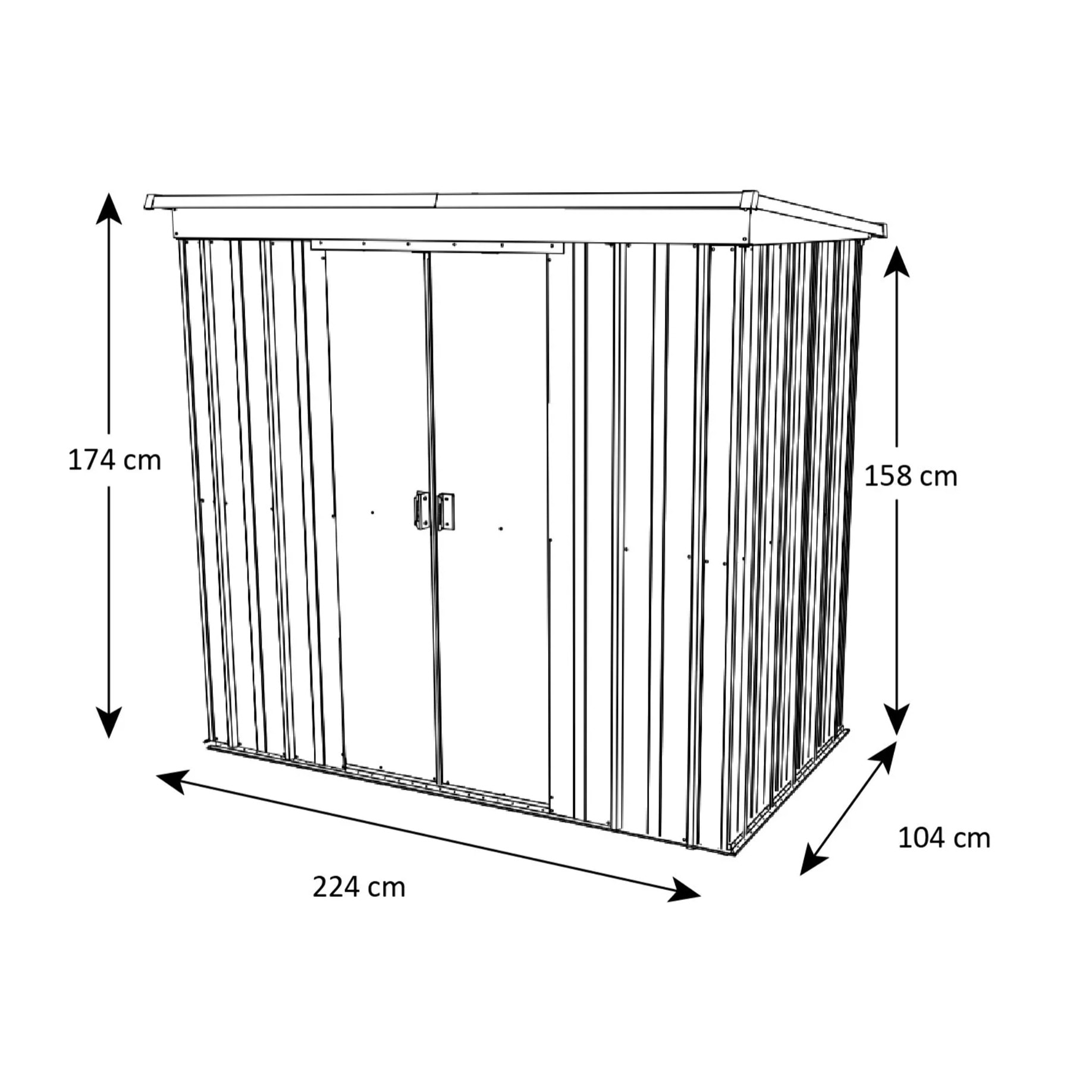 Abri de jardin métal vert Yardmaster 2,3 m² + kit d'ancrage