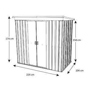 Abri de jardin métal vert Yardmaster 2,3 m² + kit d'ancrage