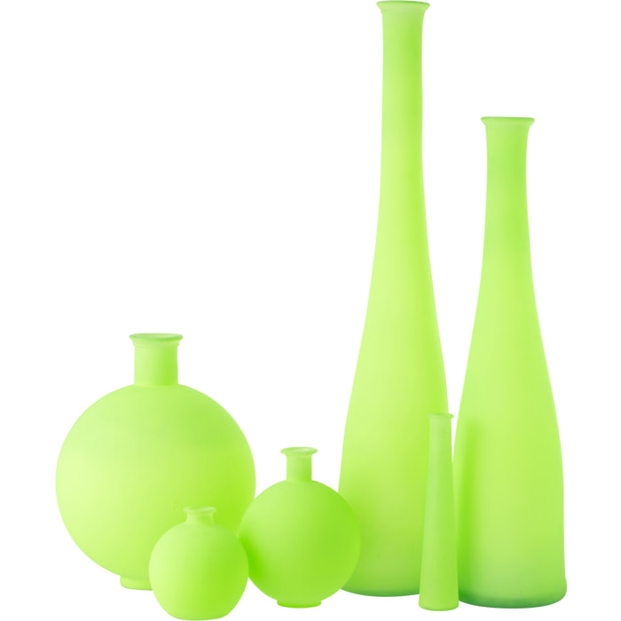 J-Line Vase Bottle Glass Neon Green Large