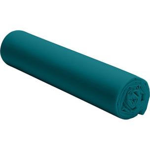 Drap Housse - Bonnet 30cm 100% Percale De Coton Lavé Bleu Canard