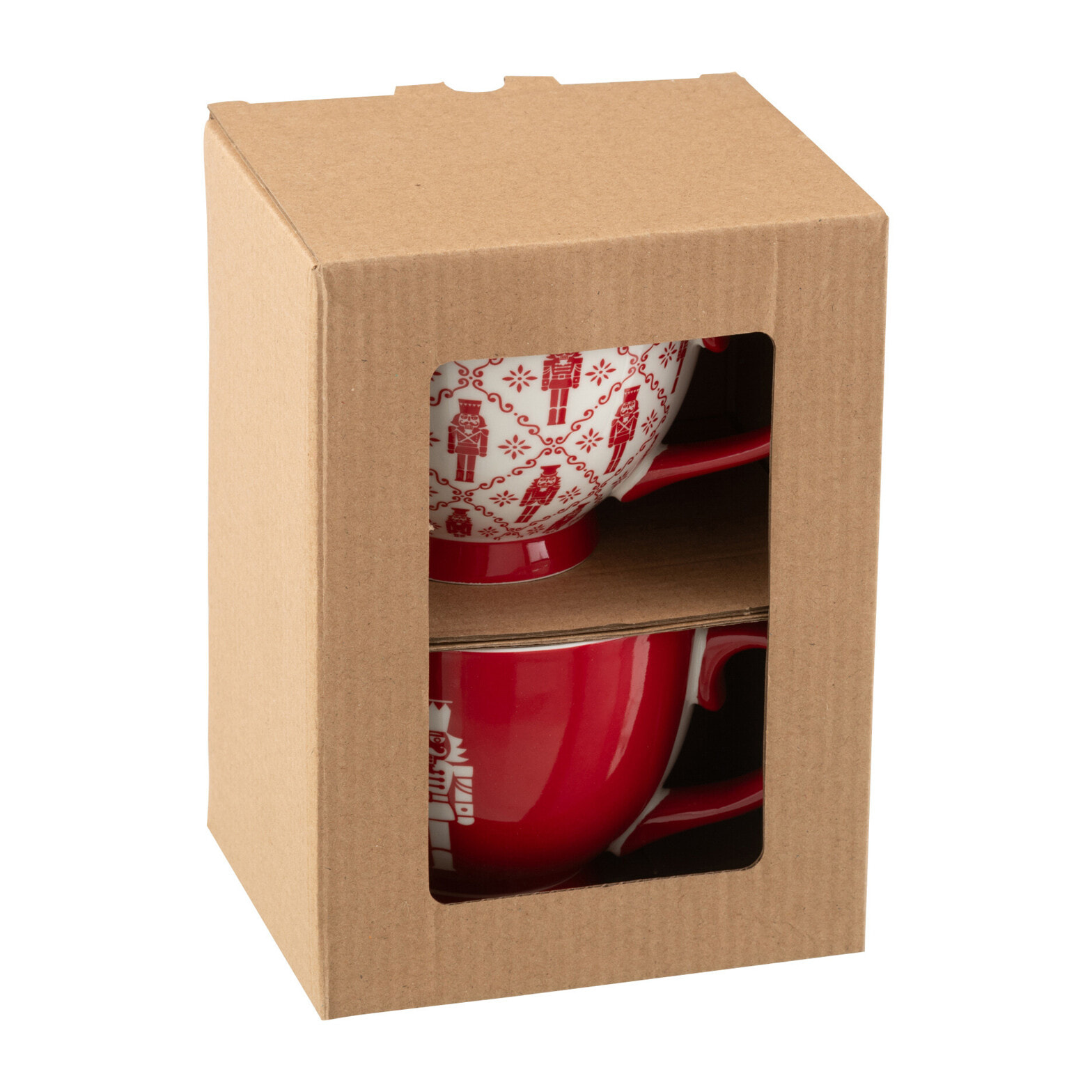 J-Line mug Casse-Noisette - céramique - rouge - boite de 2 - boite cadeau