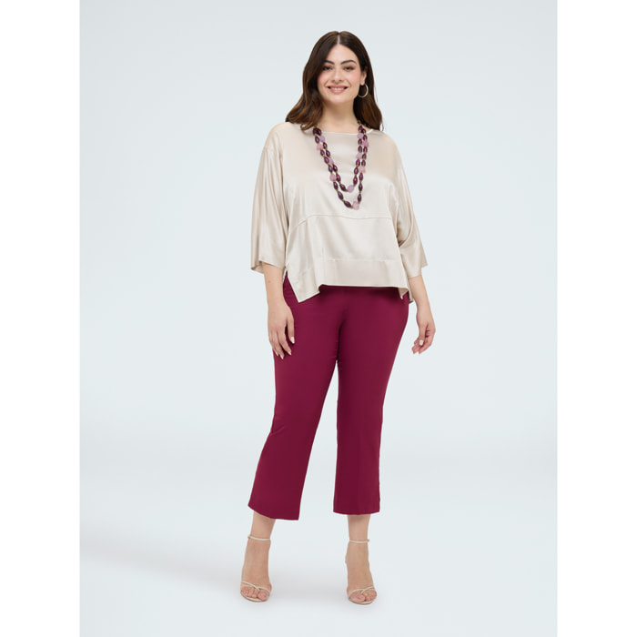 Fiorella Rubino - Pantalones Kick Flare - Burgundy