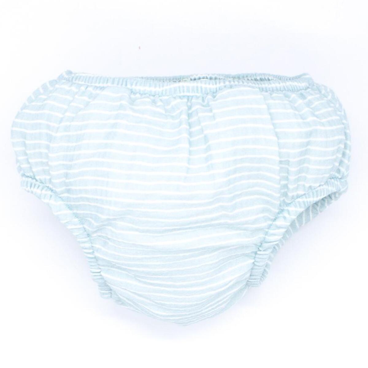 Cubrepañal de rayas verdes. Elastico en la cintura y en las piernas.