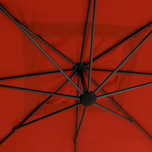 Parasol déporté carré "Manoa" Ambre 2,5 x 2,5m en aluminium acier et polyester
