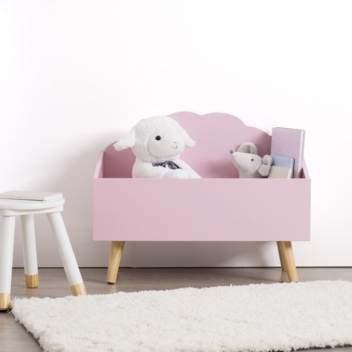 Coffre enfant "Nuage" rose